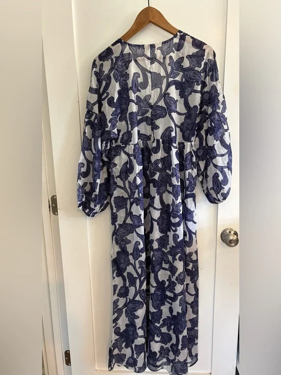 Boden Sarah Maxi Kaftan Blue Ribbon Paisley Whirl 6P - Picture 4 of 12